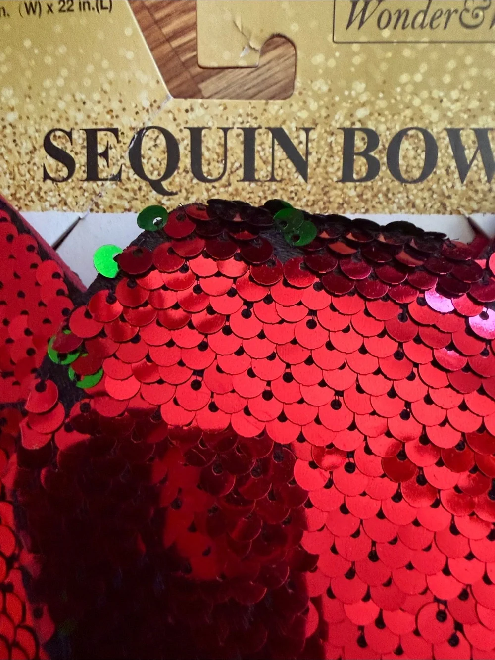 Red Sequin Holiday Bow